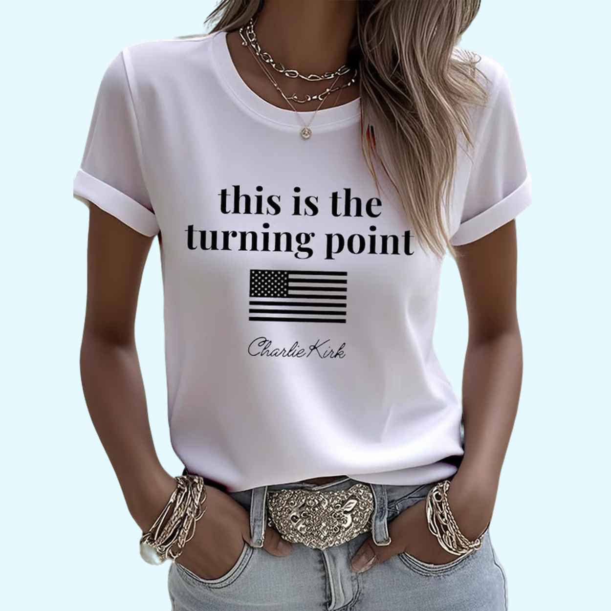 Women's Charlie Kirk This is the Turning Point Pride T-Shirt