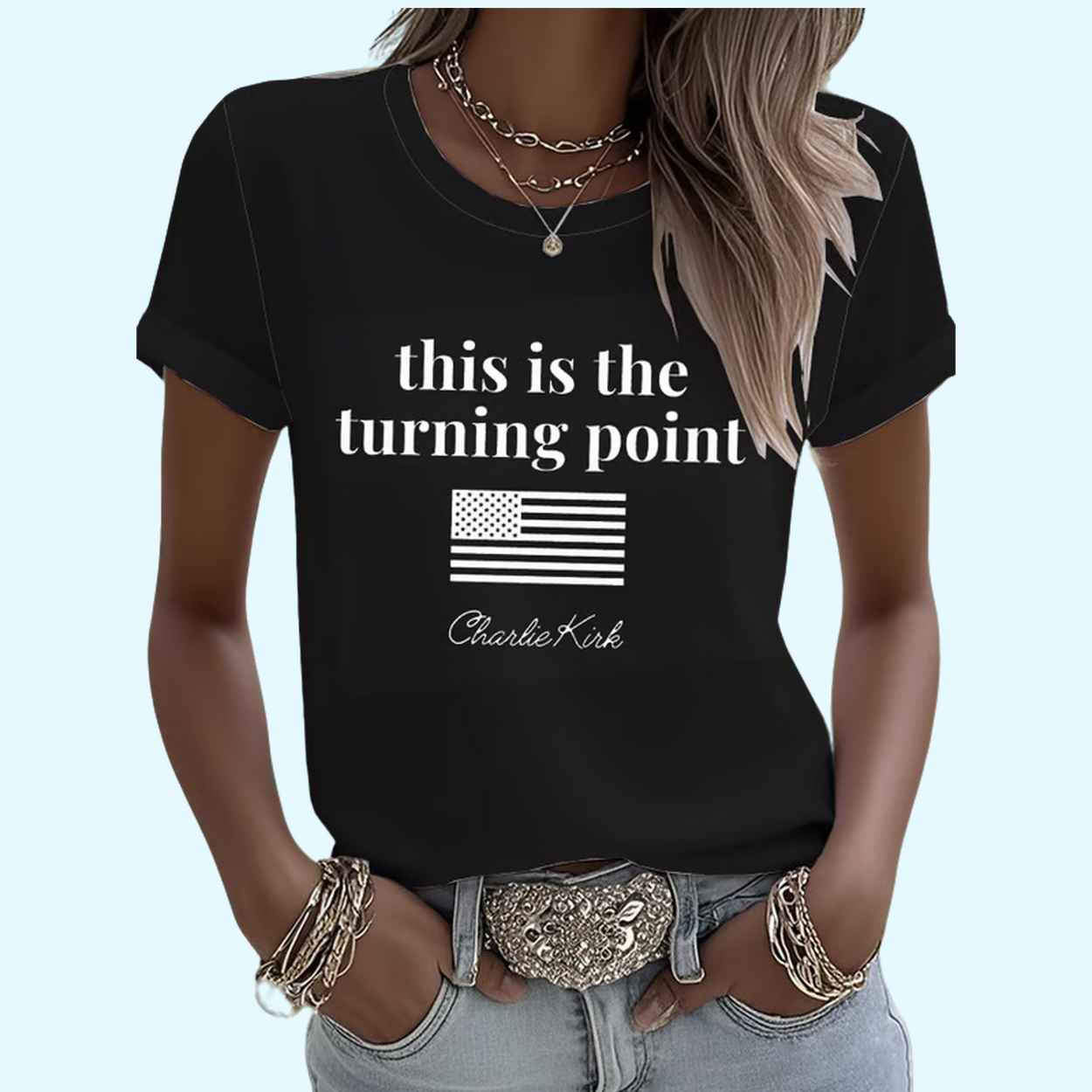 Women's Charlie Kirk This is the Turning Point Pride T-Shirt