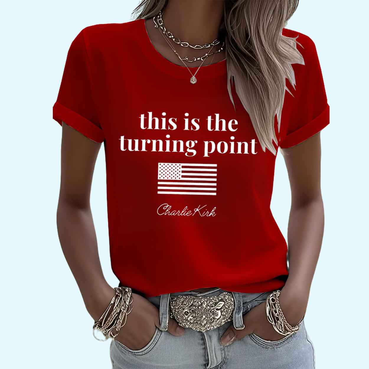 Women's Charlie Kirk This is the Turning Point Pride T-Shirt