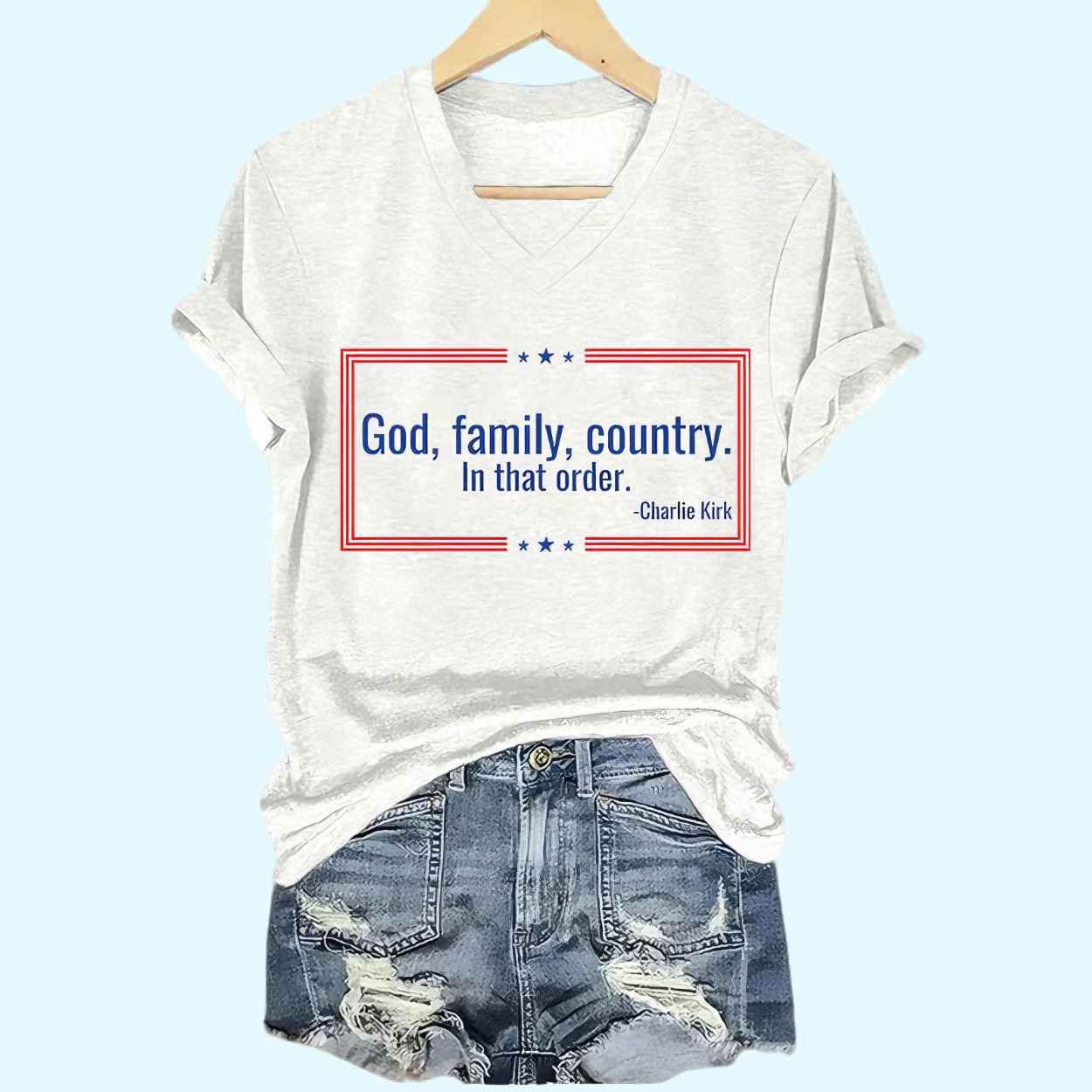 God Family Country In That Order Charlie Kirk T Shirt