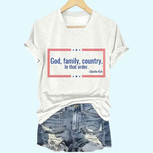 God Family Country In That Order Charlie Kirk T Shirt