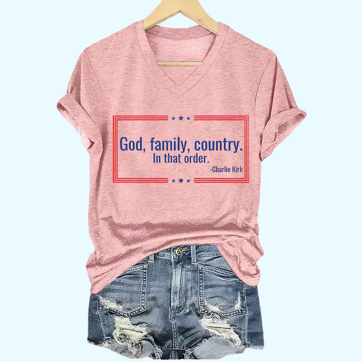 God Family Country In That Order Charlie Kirk T Shirt