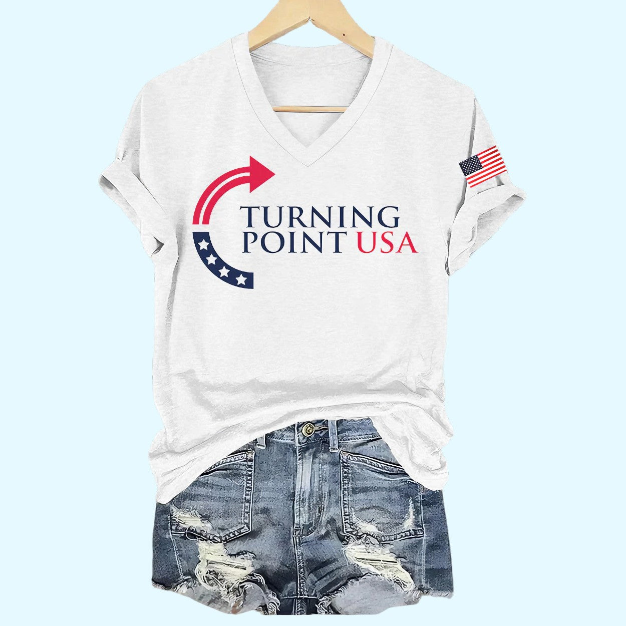 Women's Charlie Kirk Turning Point USA Trump Commemorative T-Shirt