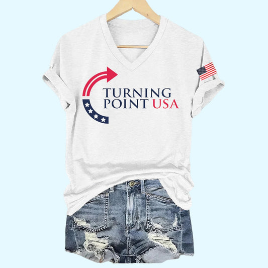 Women's Charlie Kirk Turning Point USA Trump Commemorative T-Shirt
