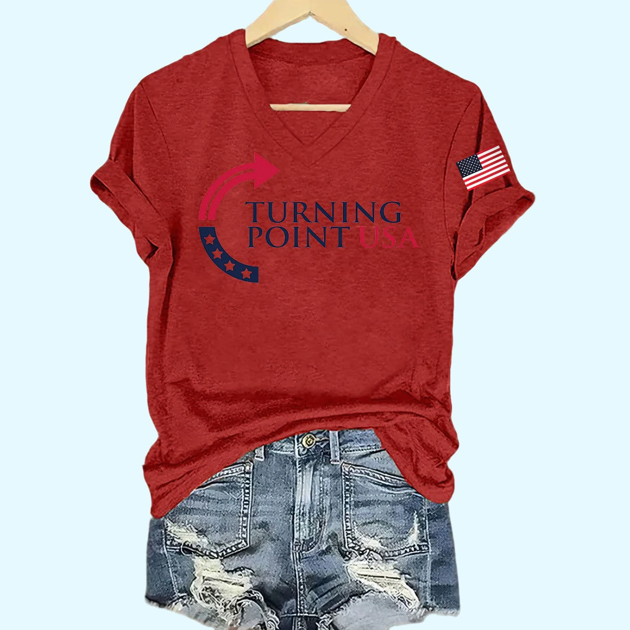 Women's Charlie Kirk Turning Point USA Trump Commemorative T-Shirt