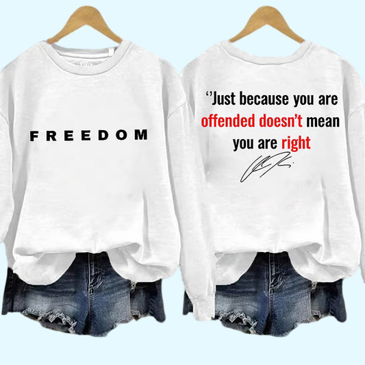 Women's Freedom American Flag Print Waffle Hoodie
