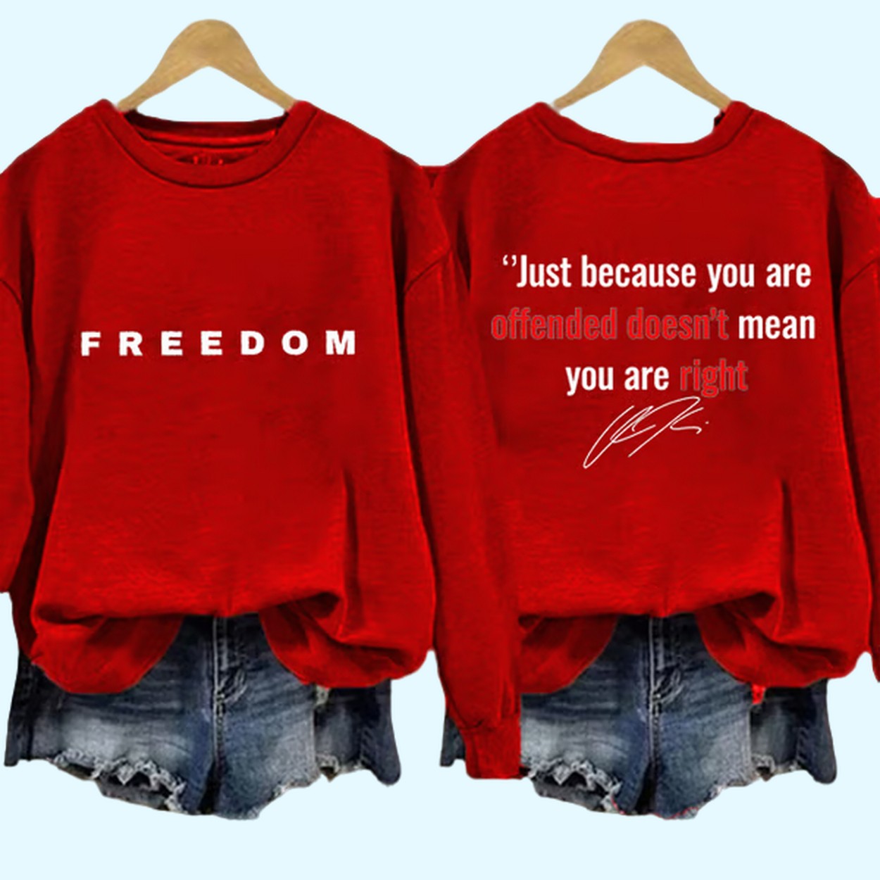 Women's Freedom American Flag Print Waffle Hoodie