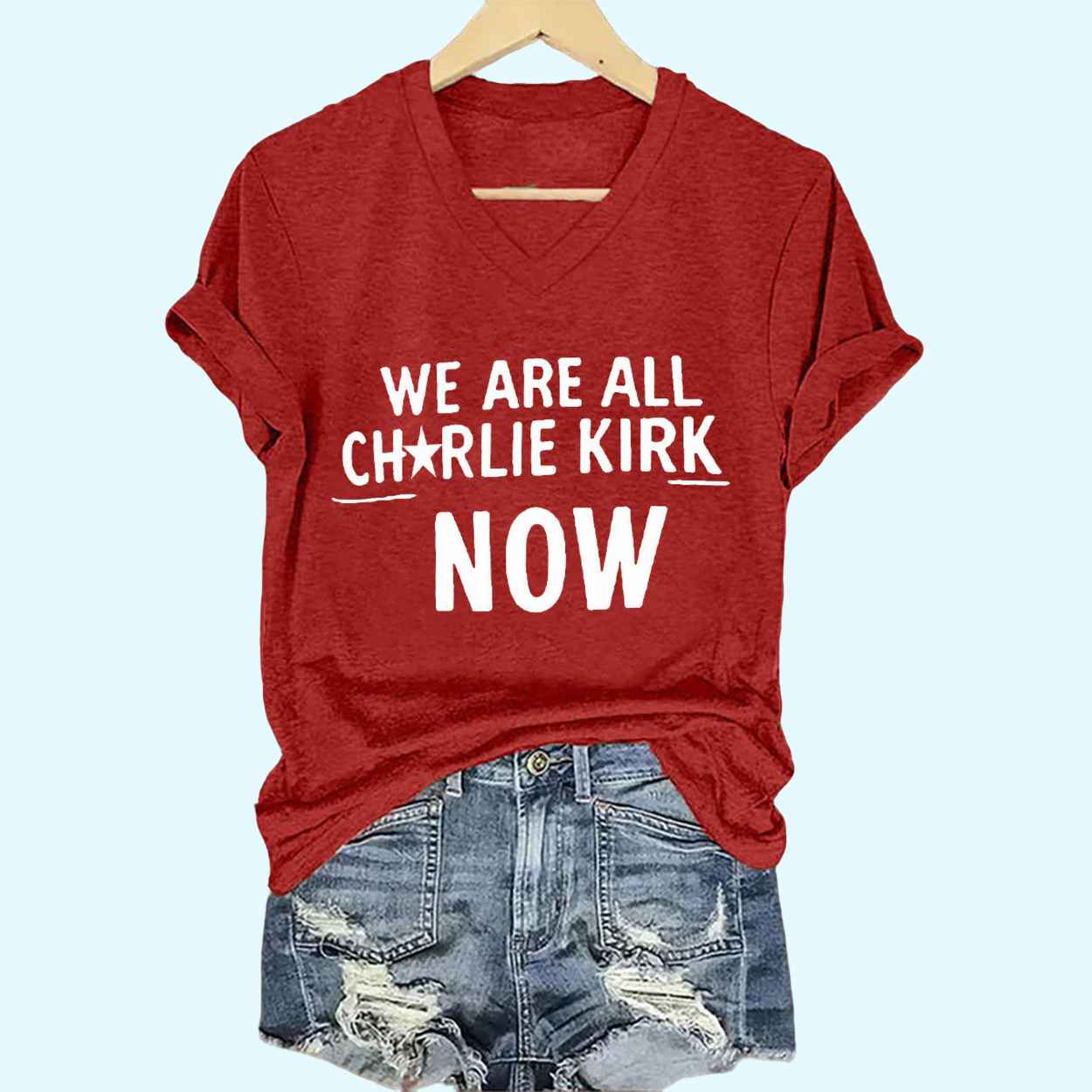 Women's We Are All Charlie Kirk Now Voice of Freedom Printed Casual T-shirt